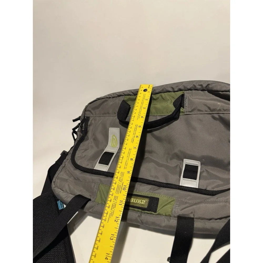 Timbuk2 Messenger Bag Gray/Green Nylon Classic Crossbody Laptop Biker